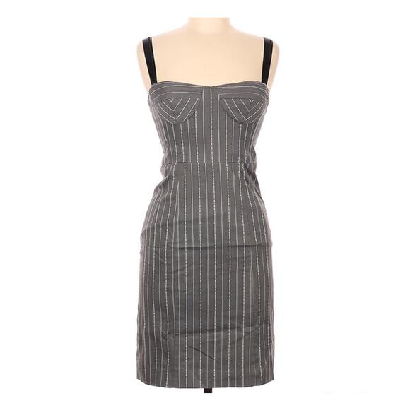 Nanette Lepore Stray Cat Pinstripe Bustier Dress Size 2 Bodycon Sleeveless - Picture 10 of 10